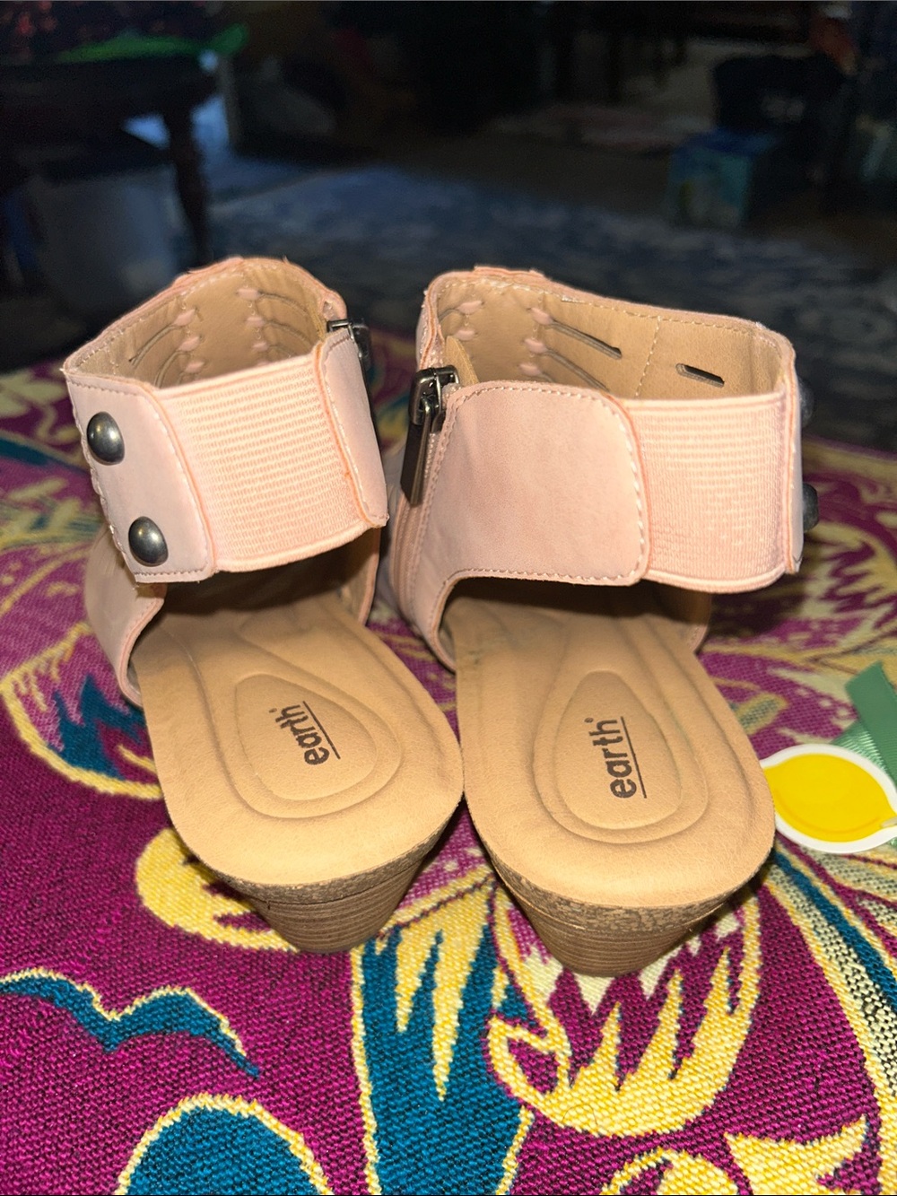 Earth pink wedge sandals - Picture 9 of 14